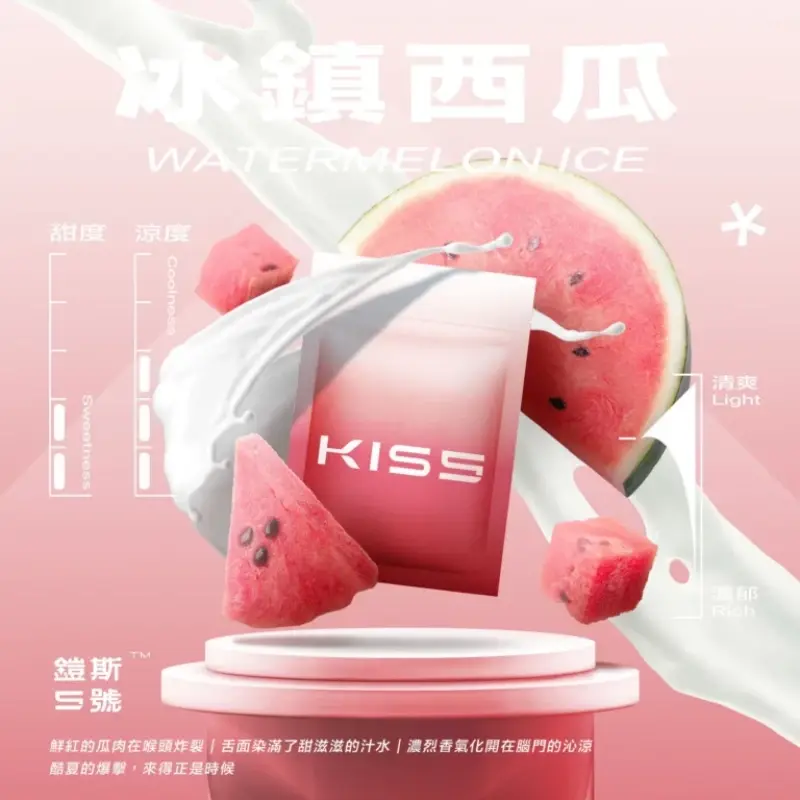 KISS-鎧斯5號一代煙彈-冰鎮西瓜webp - ILIA 拓撲蒸汽 | 台灣電子煙主機煙彈旗艦商城